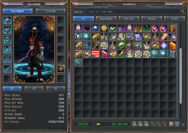 Reworked inventory in game