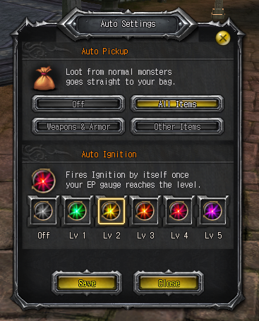 Rebuilt interface: Auto Settings in game